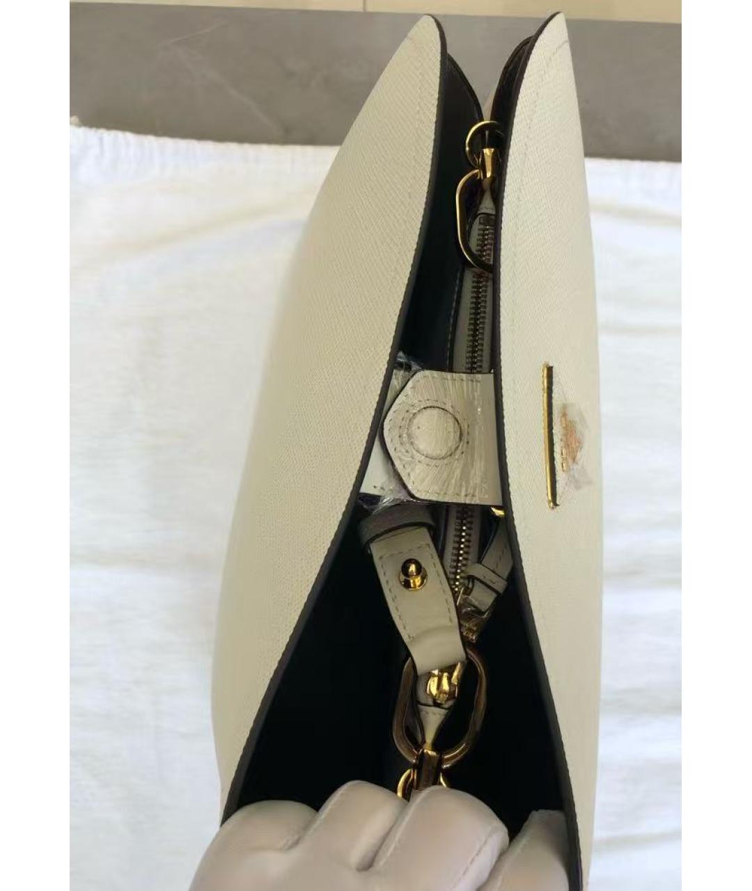 PRADA Белая кожаная сумка через плечо, фото 7