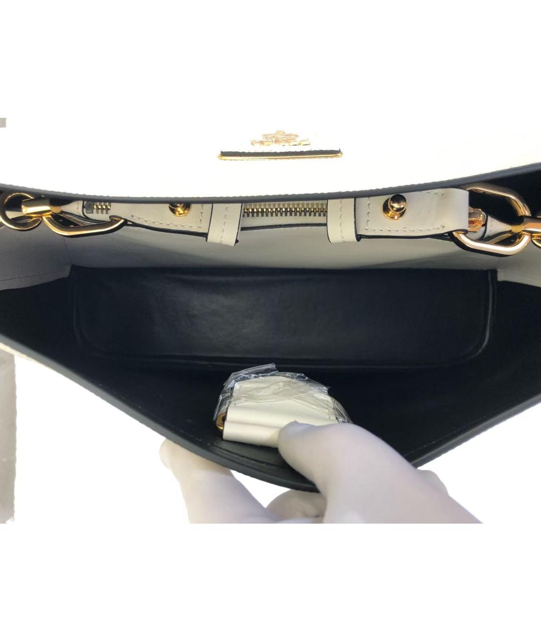 PRADA Белая кожаная сумка через плечо, фото 9