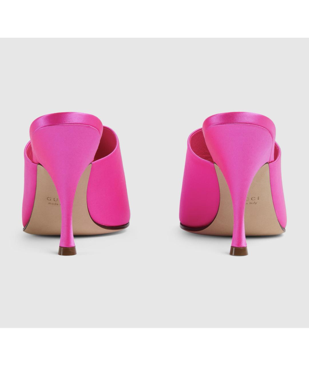 GUCCI Розовые текстильные мюли, фото 5