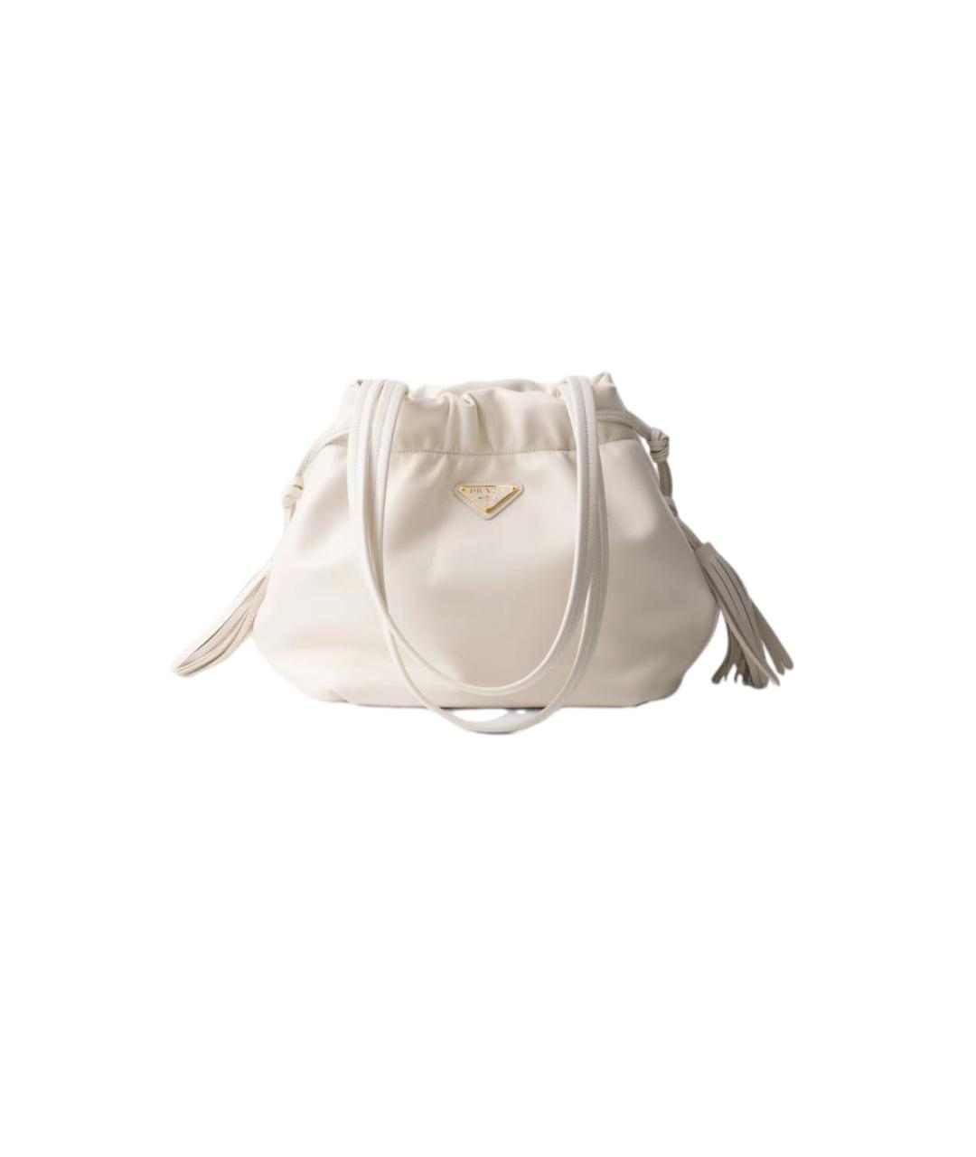 PRADA Белая кожаная сумка через плечо, фото 5