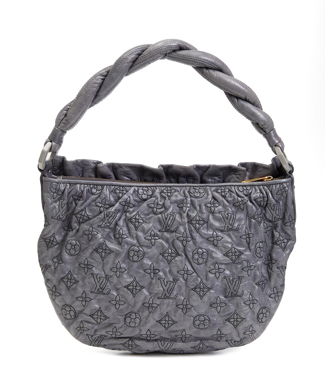 LOUIS VUITTON Серая кожаная сумка тоут, фото 3