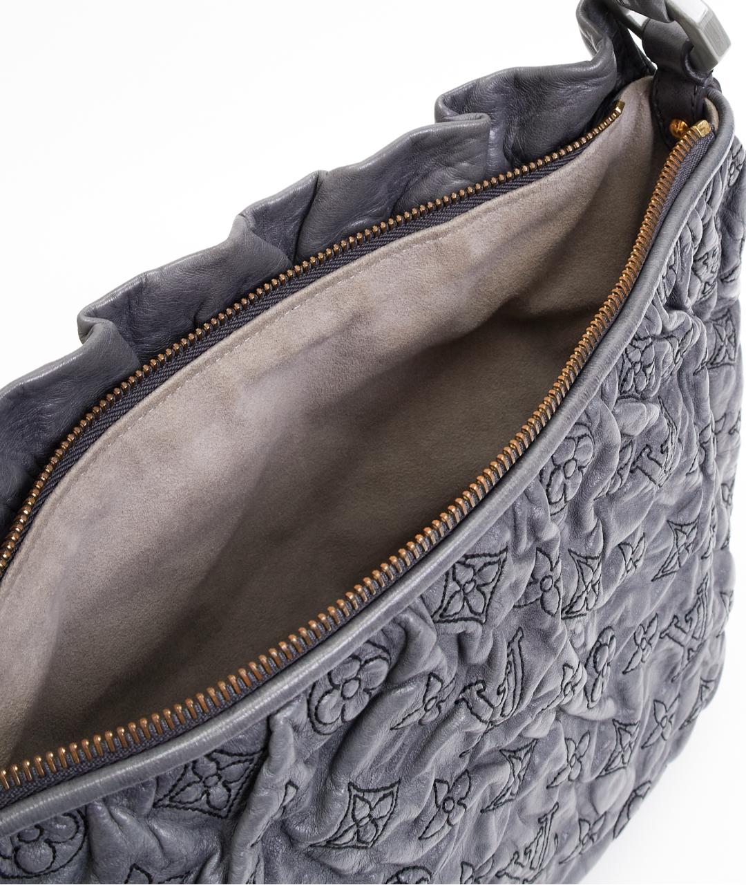 LOUIS VUITTON Серая кожаная сумка тоут, фото 5