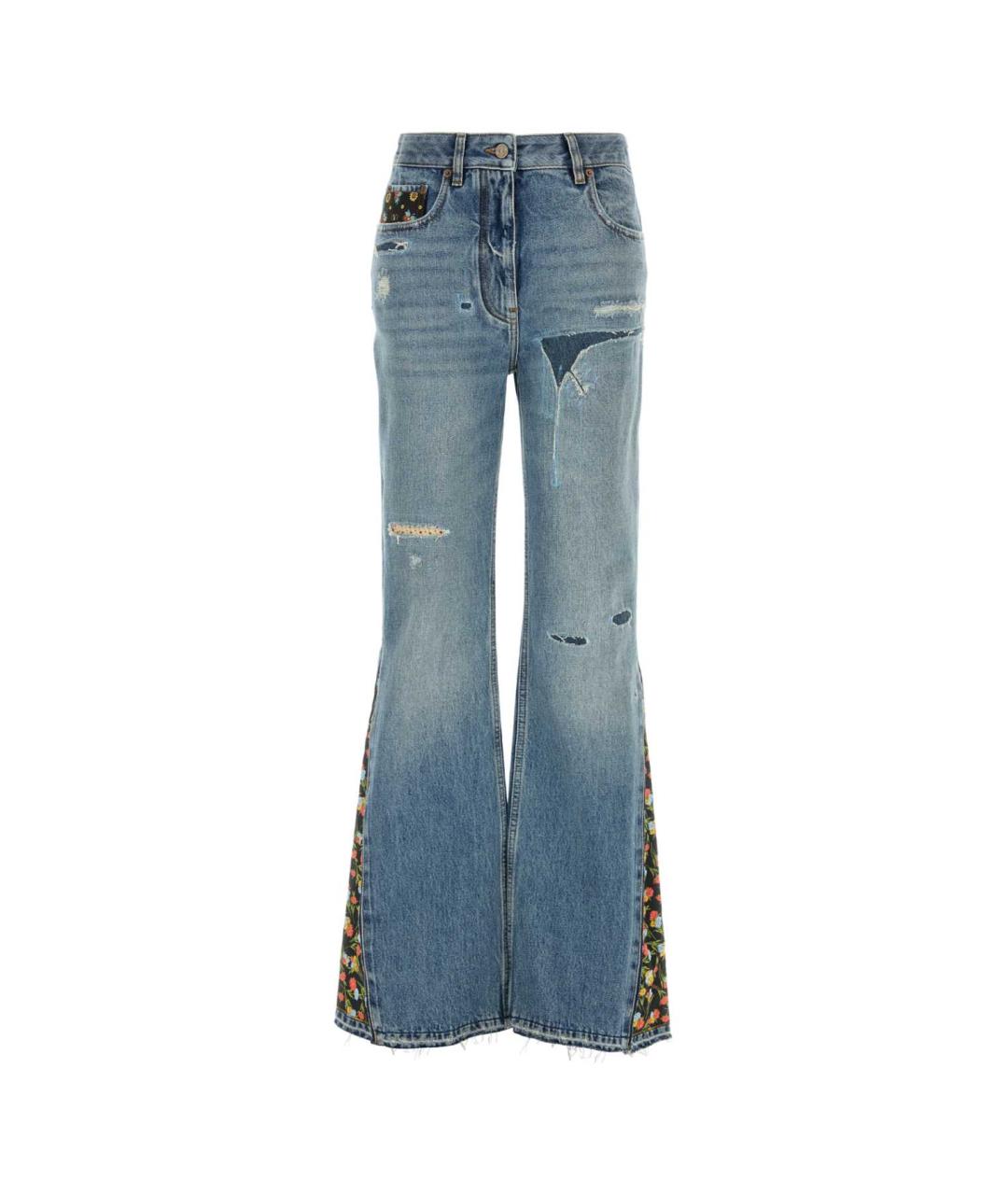 VALENTINO Синие хлопковые джинсы клеш, фото 1