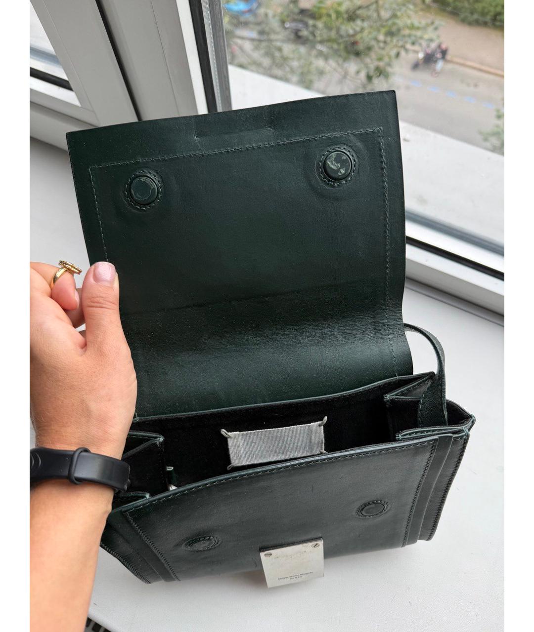 MAISON MARGIELA Зеленая кожаная сумка через плечо, фото 2