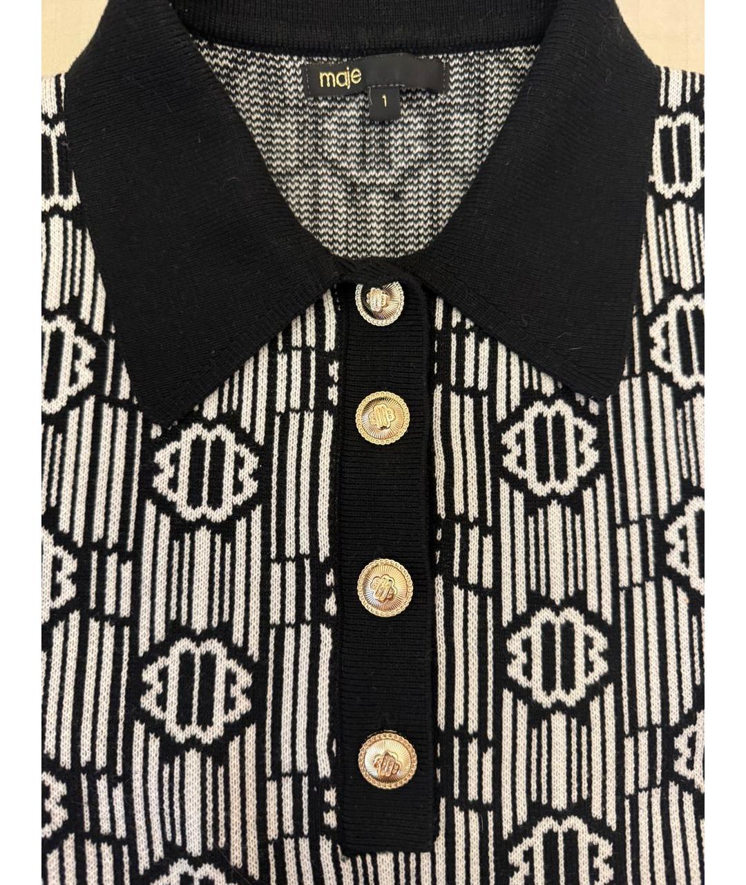 MAJE Черное шерстяное повседневное платье, фото 3