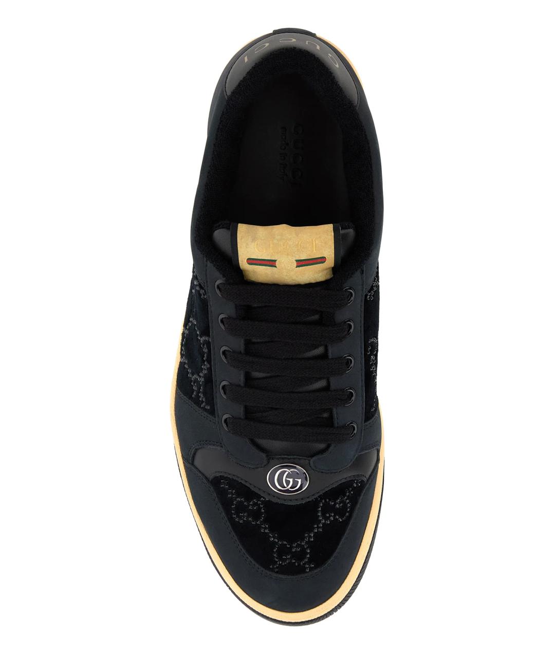 GUCCI Черные кожаные кеды, фото 4