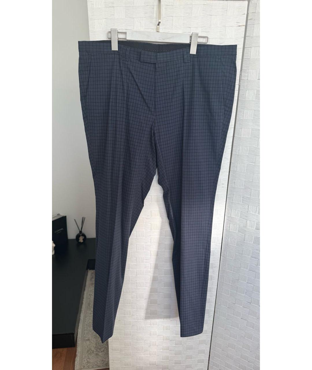 HUGO BOSS Темно-синие хлопко-эластановые классические брюки, фото 5