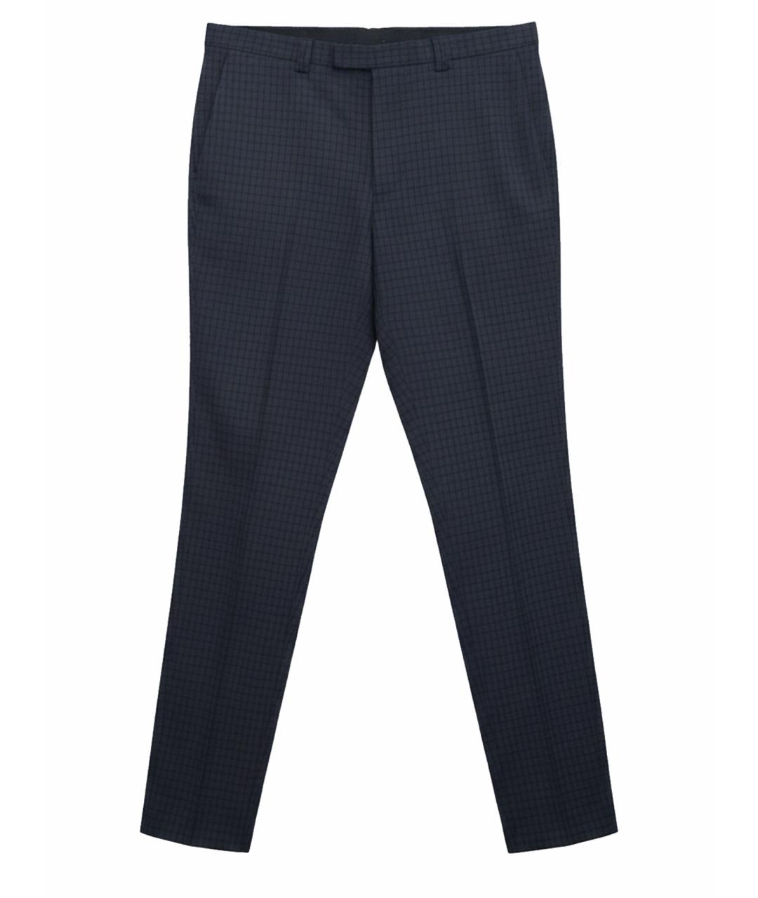 HUGO BOSS Темно-синие хлопко-эластановые классические брюки, фото 1