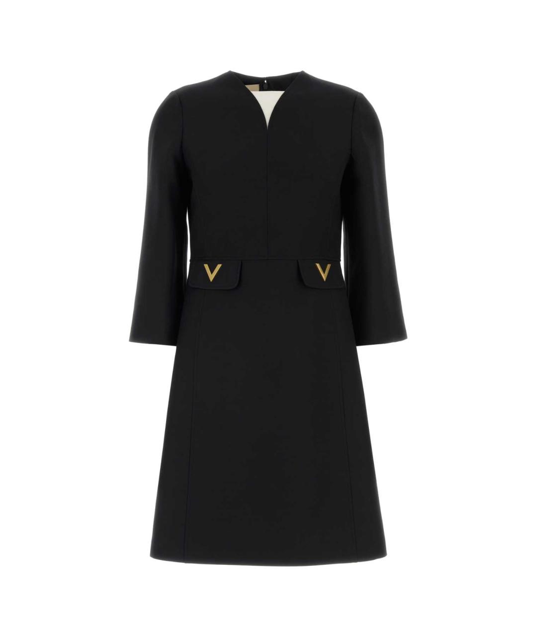 VALENTINO Черное шерстяное платье, фото 1