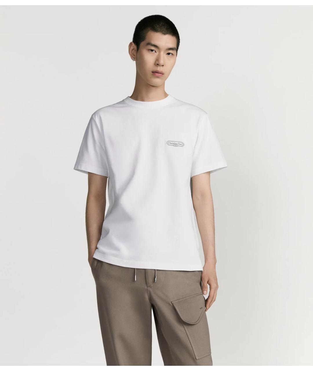 CHRISTIAN DIOR Белая хлопковая футболка, фото 2