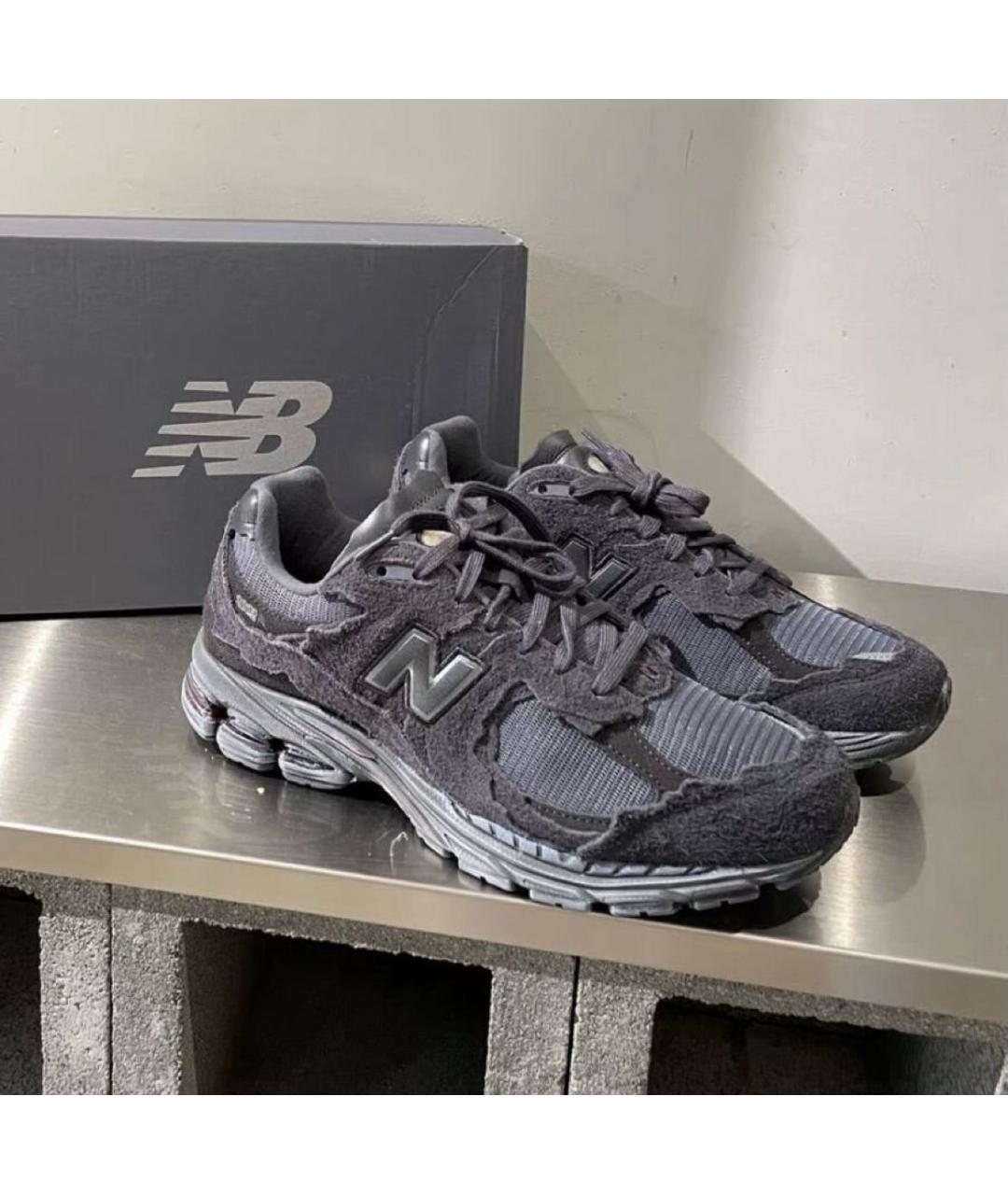 NEW BALANCE Антрацитовые замшевые низкие кроссовки / кеды, фото 7