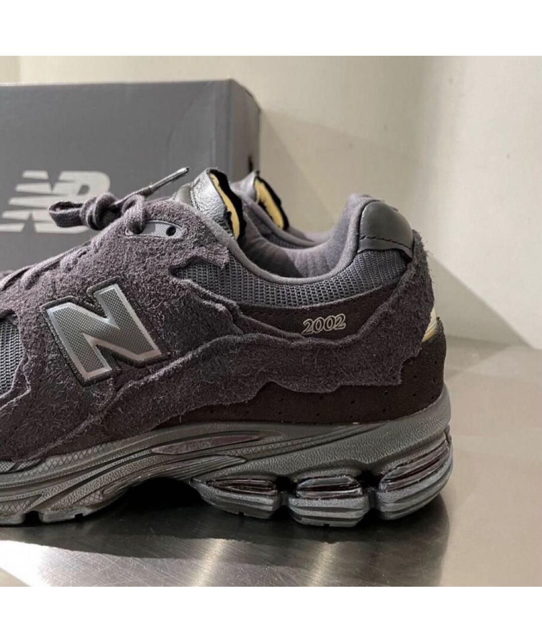 NEW BALANCE Антрацитовые замшевые низкие кроссовки / кеды, фото 4