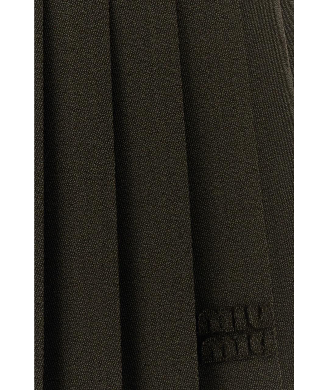 MIU MIU Коричневая шерстяная юбка мини, фото 3