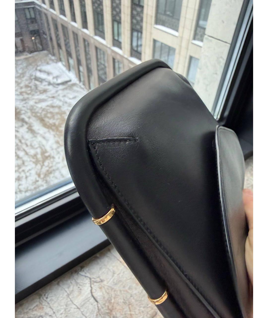 FERRAGAMO Черная кожаная сумка с короткими ручками, фото 5