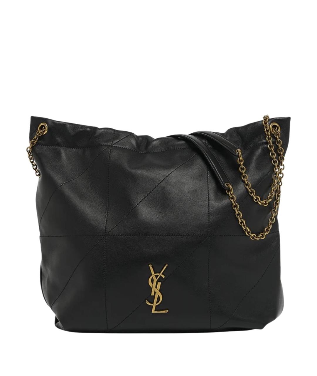 SAINT LAURENT Черная кожаная сумка через плечо, фото 1