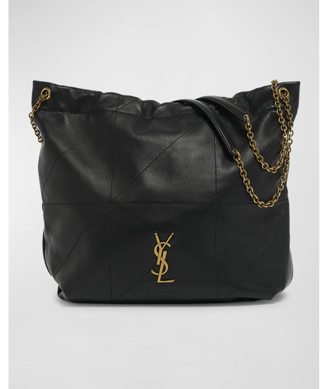 SAINT LAURENT Черная кожаная сумка через плечо, фото 5