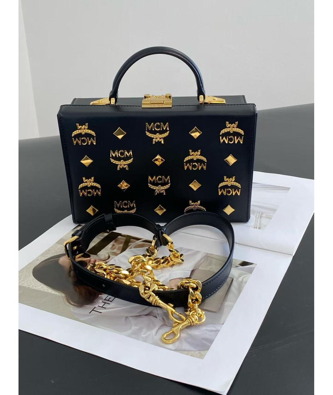 MCM Черная кожаная сумка через плечо, фото 3