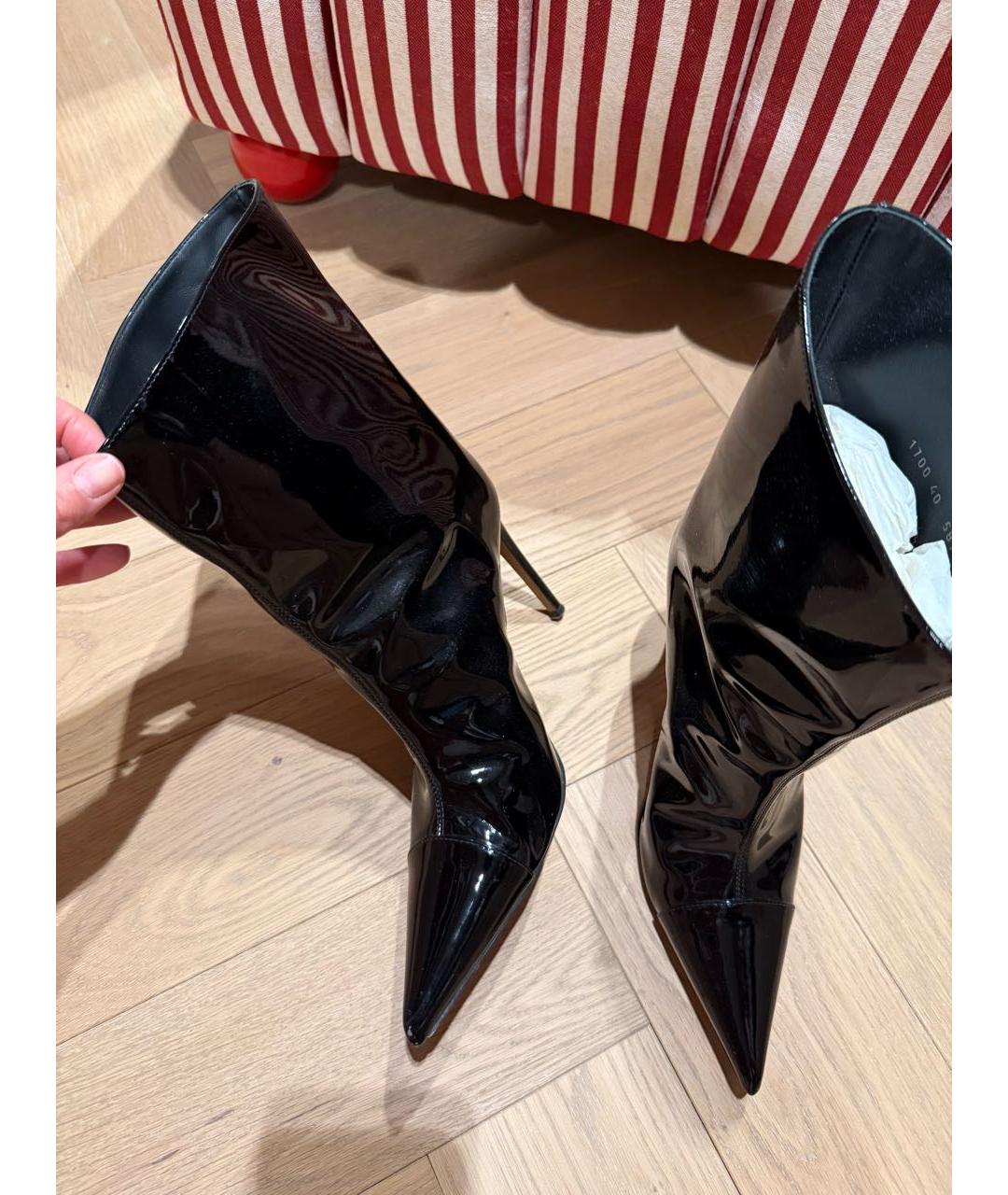 ALEXANDRE VAUTHIER Черные сапоги из лакированной кожи, фото 5