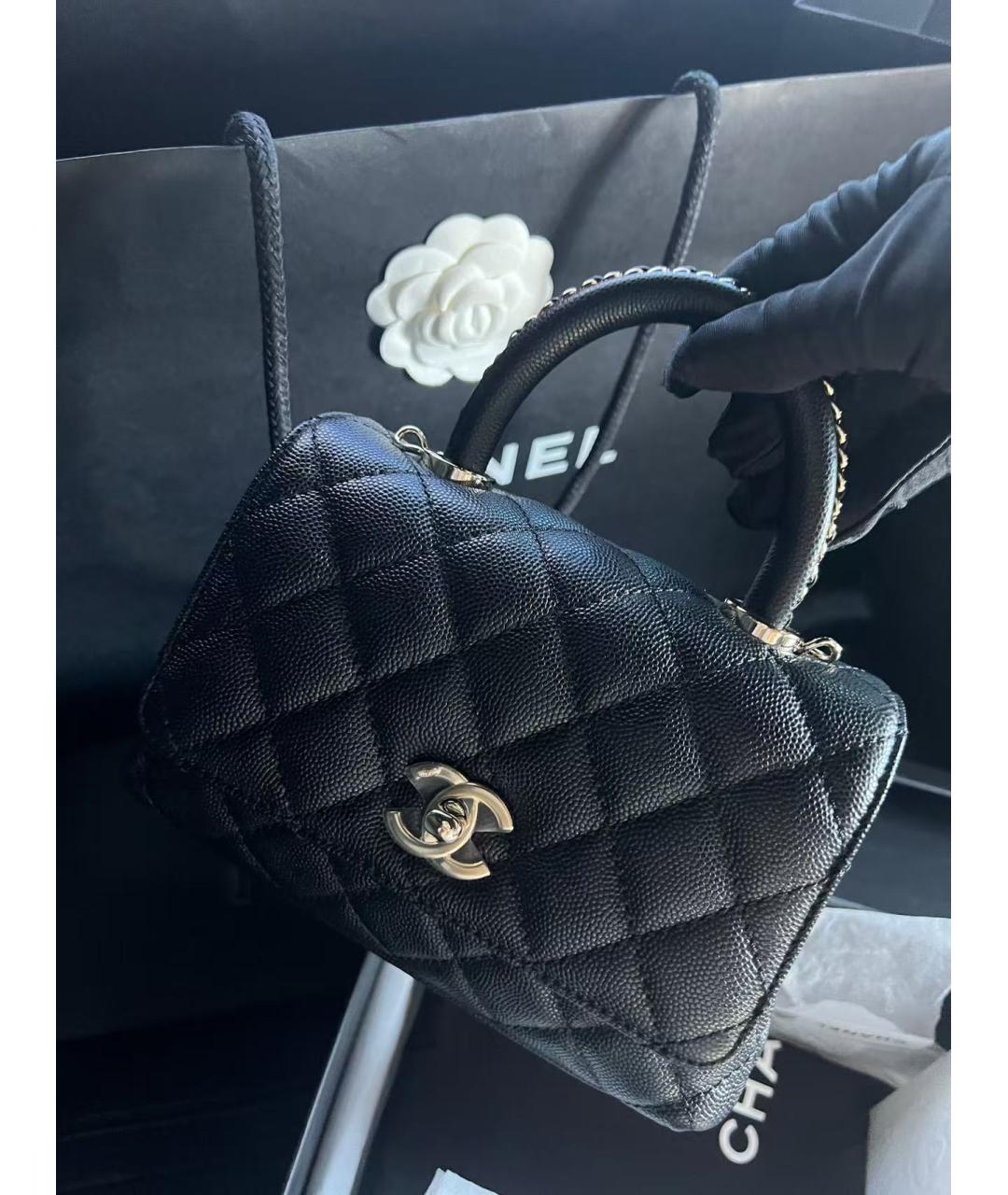 CHANEL Черная кожаная сумка через плечо, фото 3