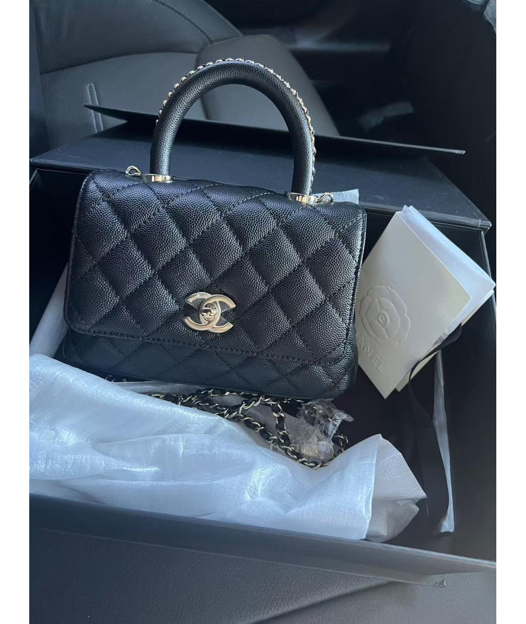 CHANEL Черная кожаная сумка через плечо, фото 2