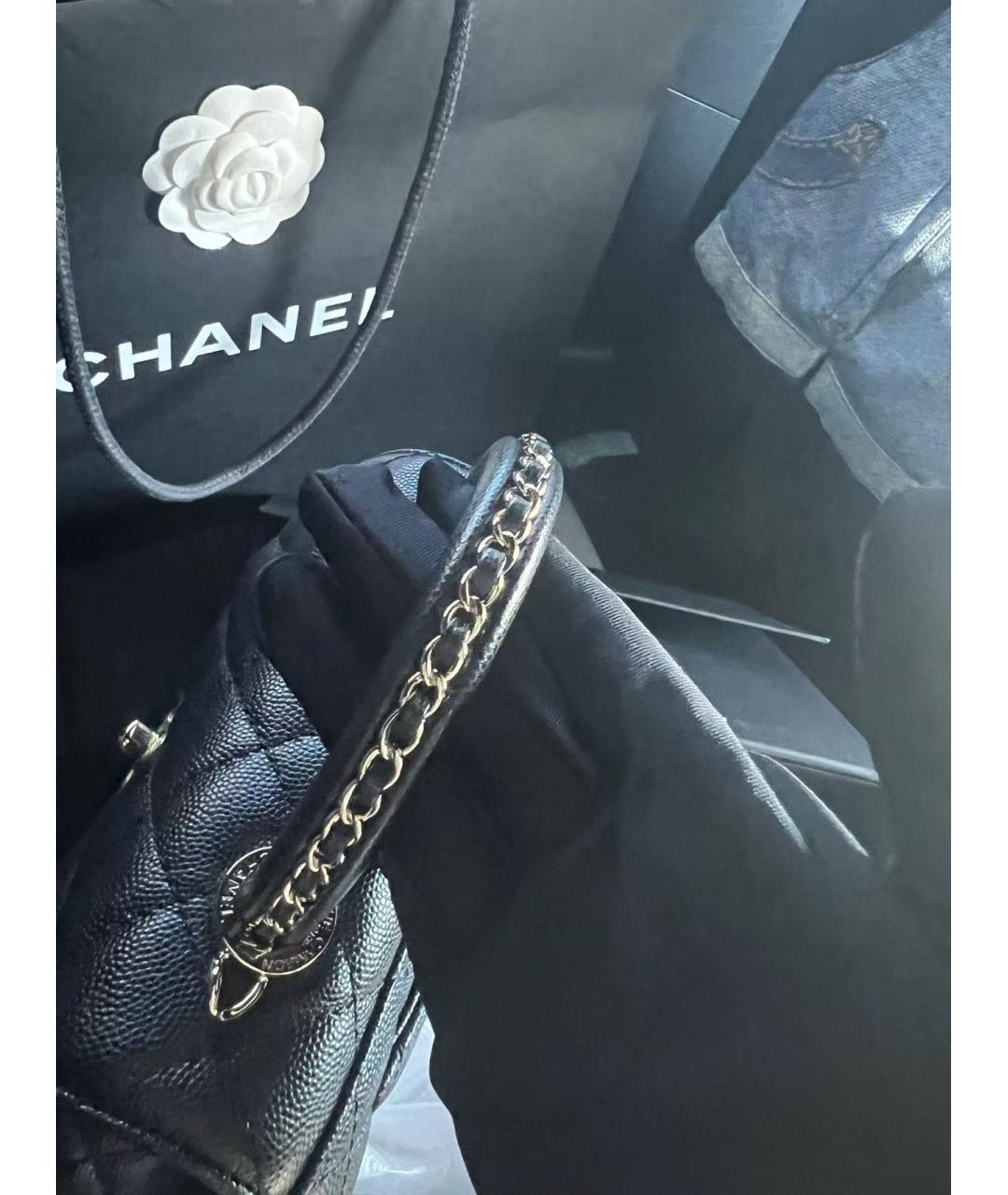 CHANEL Черная кожаная сумка через плечо, фото 6