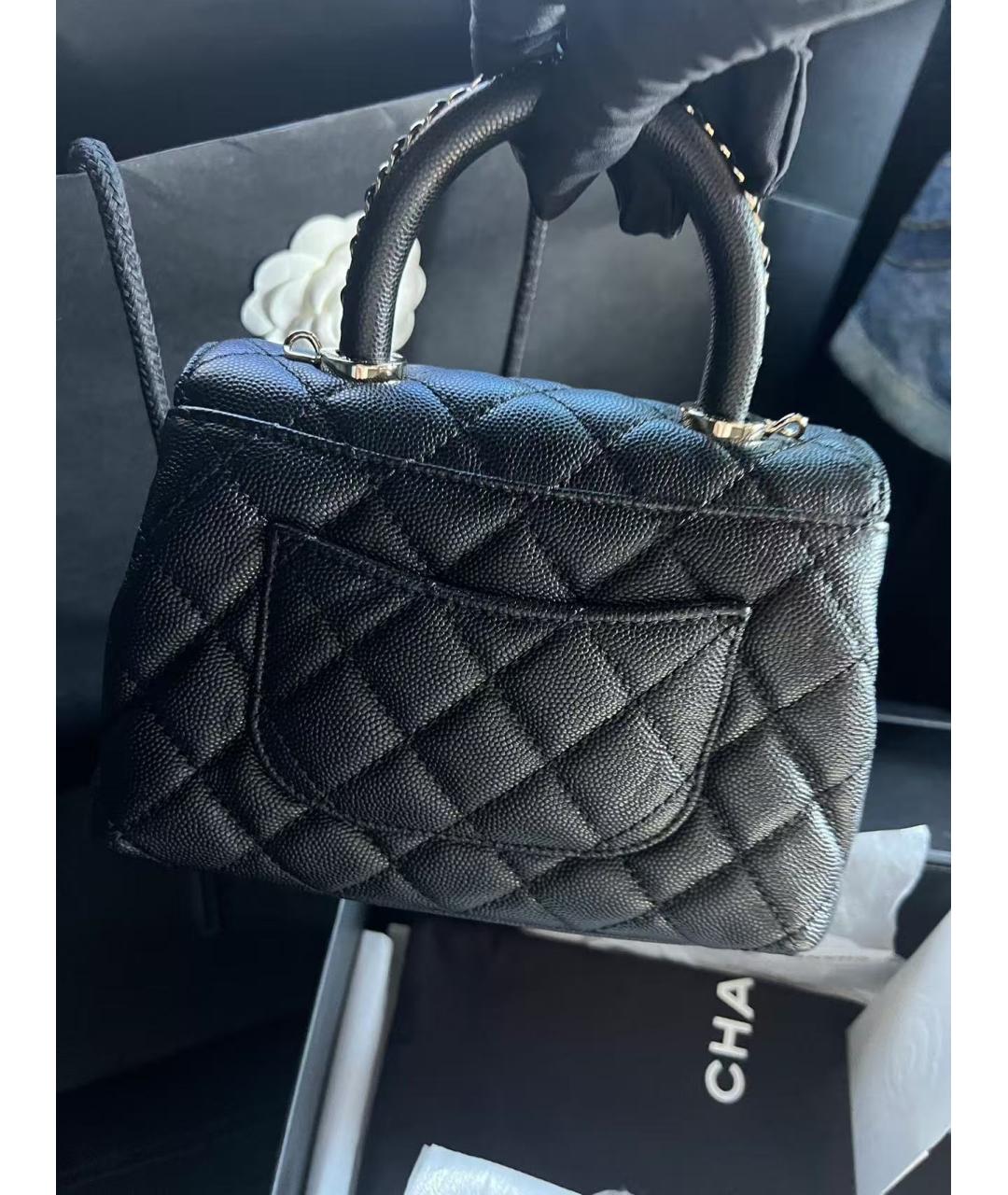 CHANEL Черная кожаная сумка через плечо, фото 4