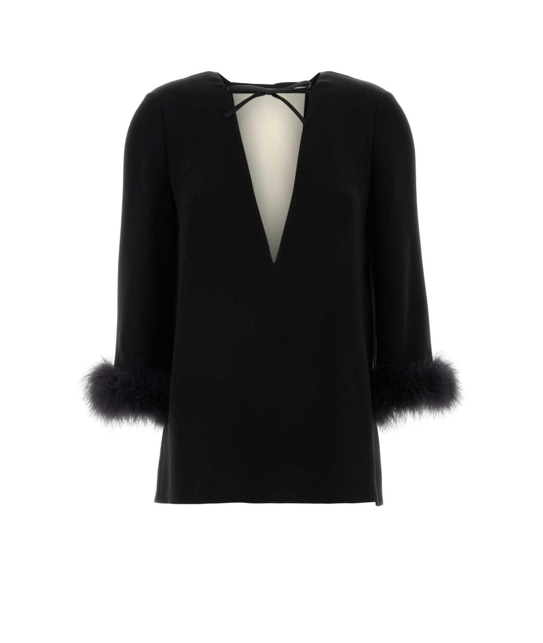 VALENTINO Черная шелковая блузы, фото 1