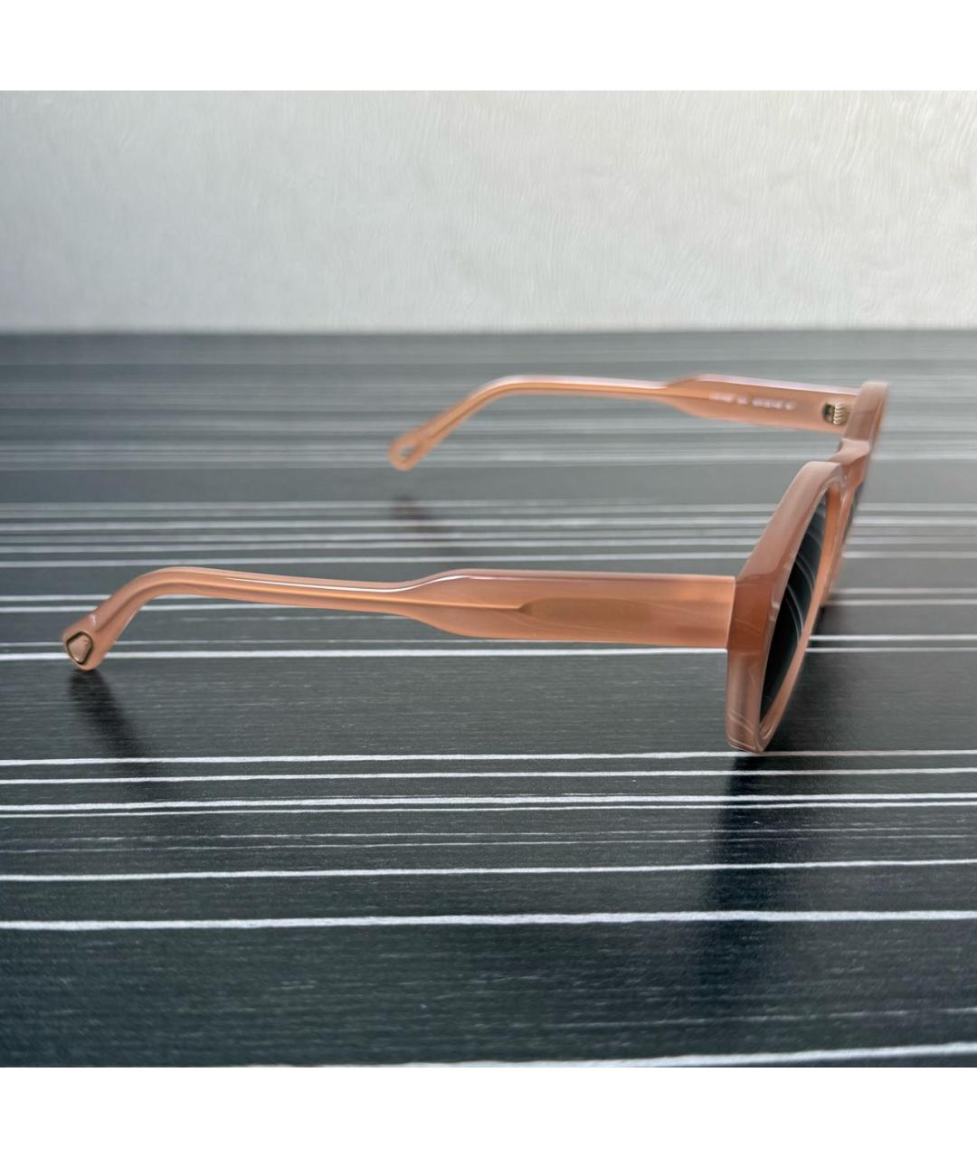 CHLOE Бежевые пластиковые солнцезащитные очки, фото 2