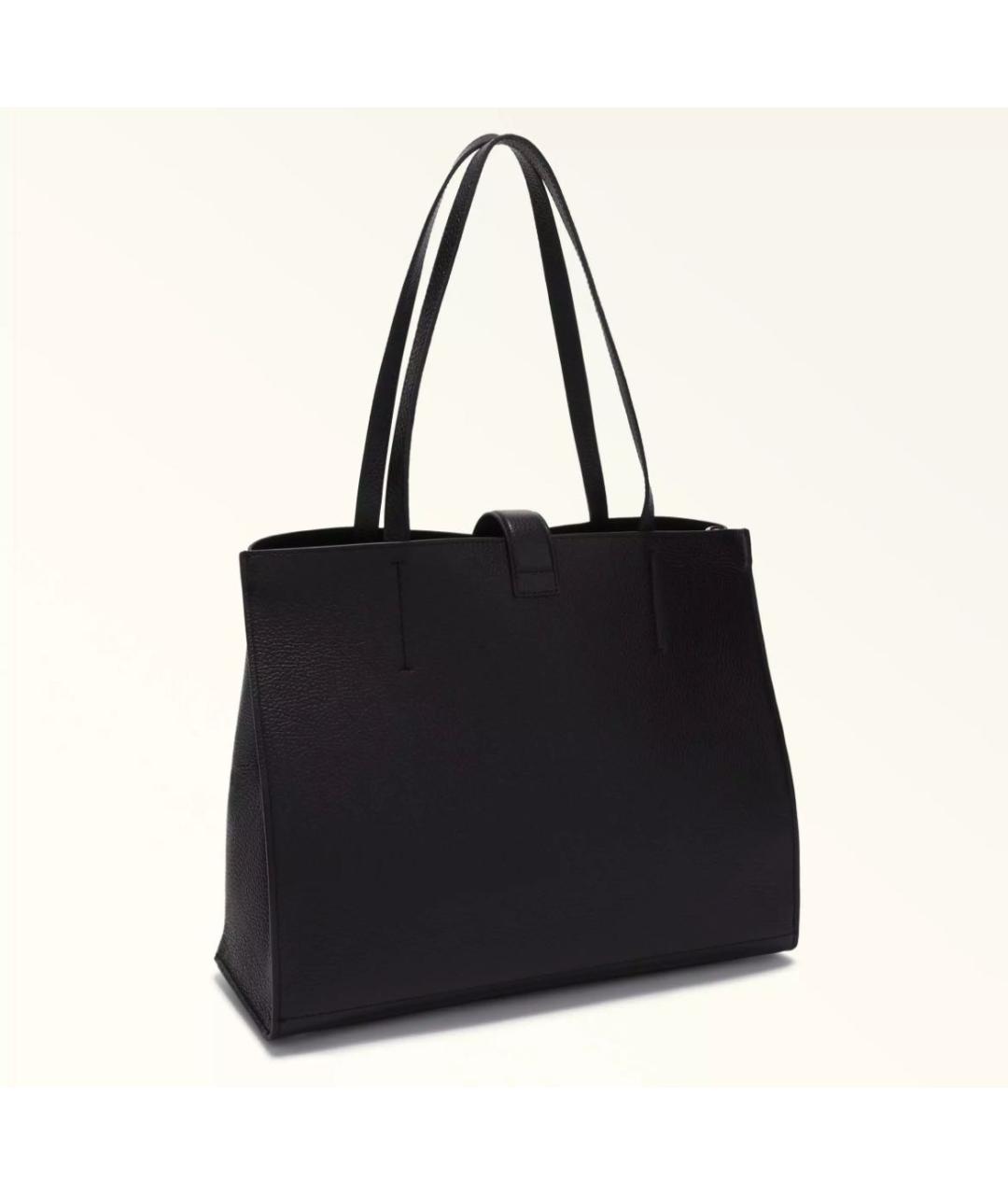 FURLA Черная кожаная сумка тоут, фото 2