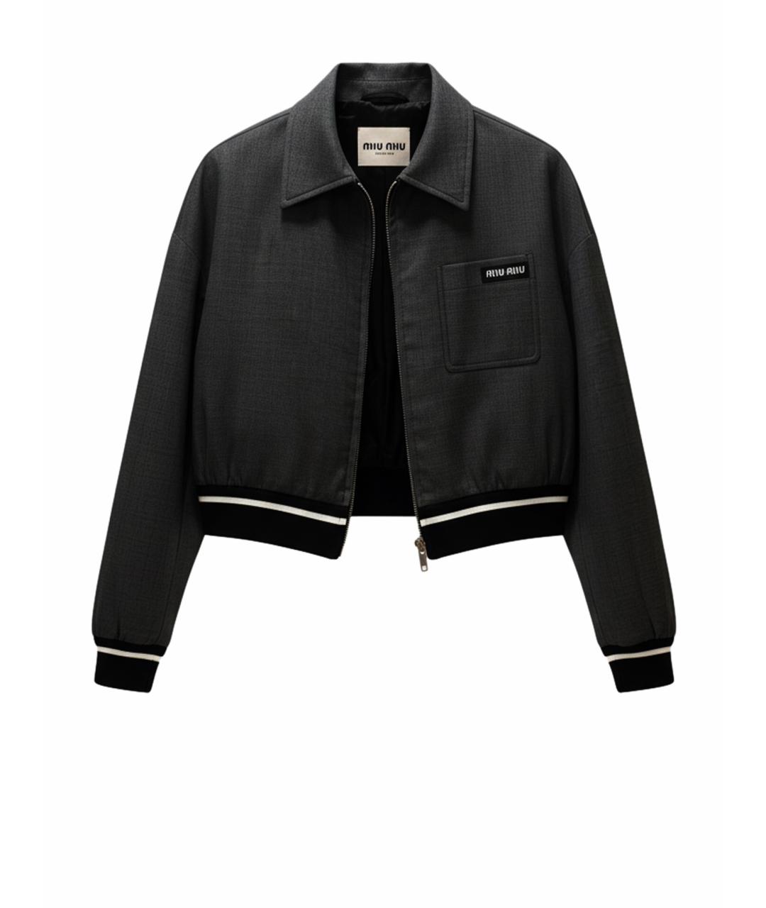 MIU MIU Антрацитовый жакет/пиджак, фото 1