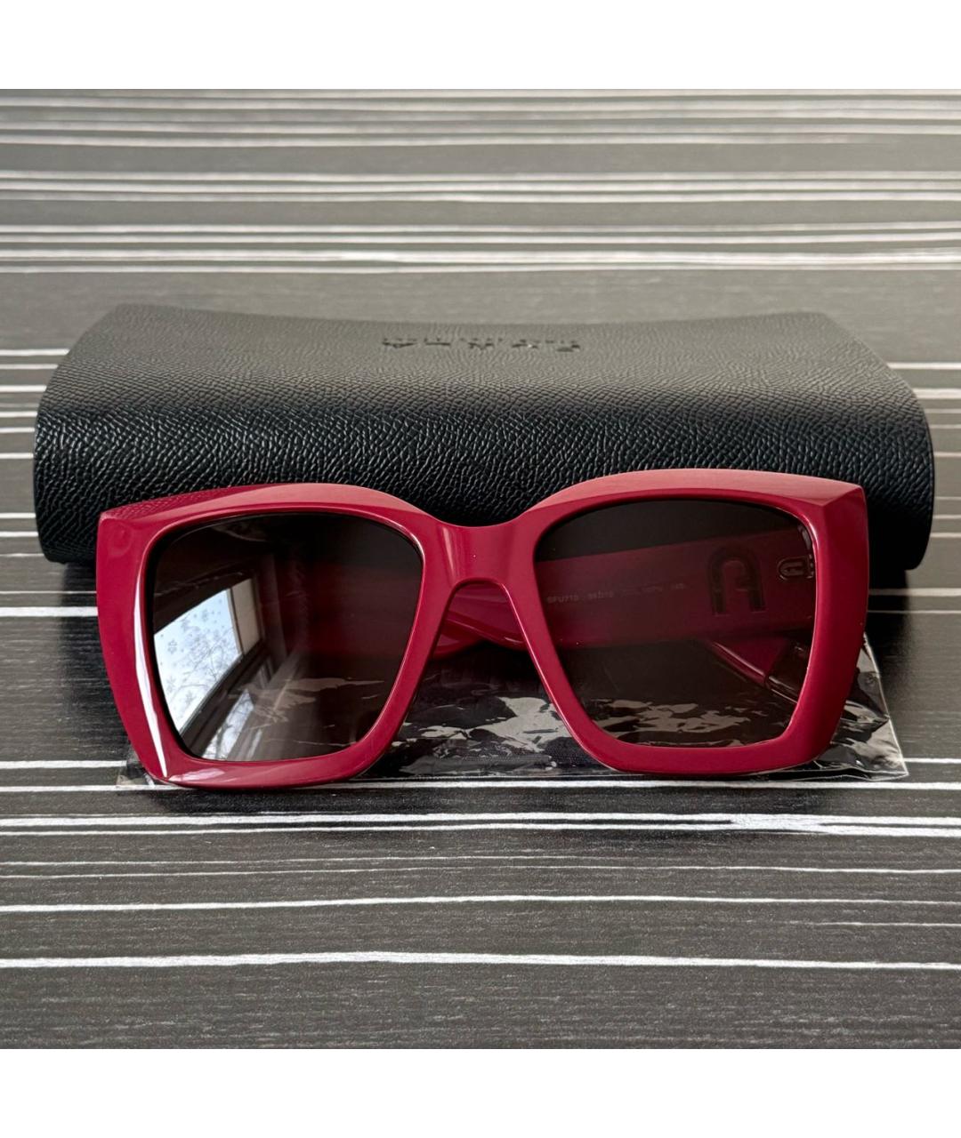 FURLA Красные пластиковые солнцезащитные очки, фото 4