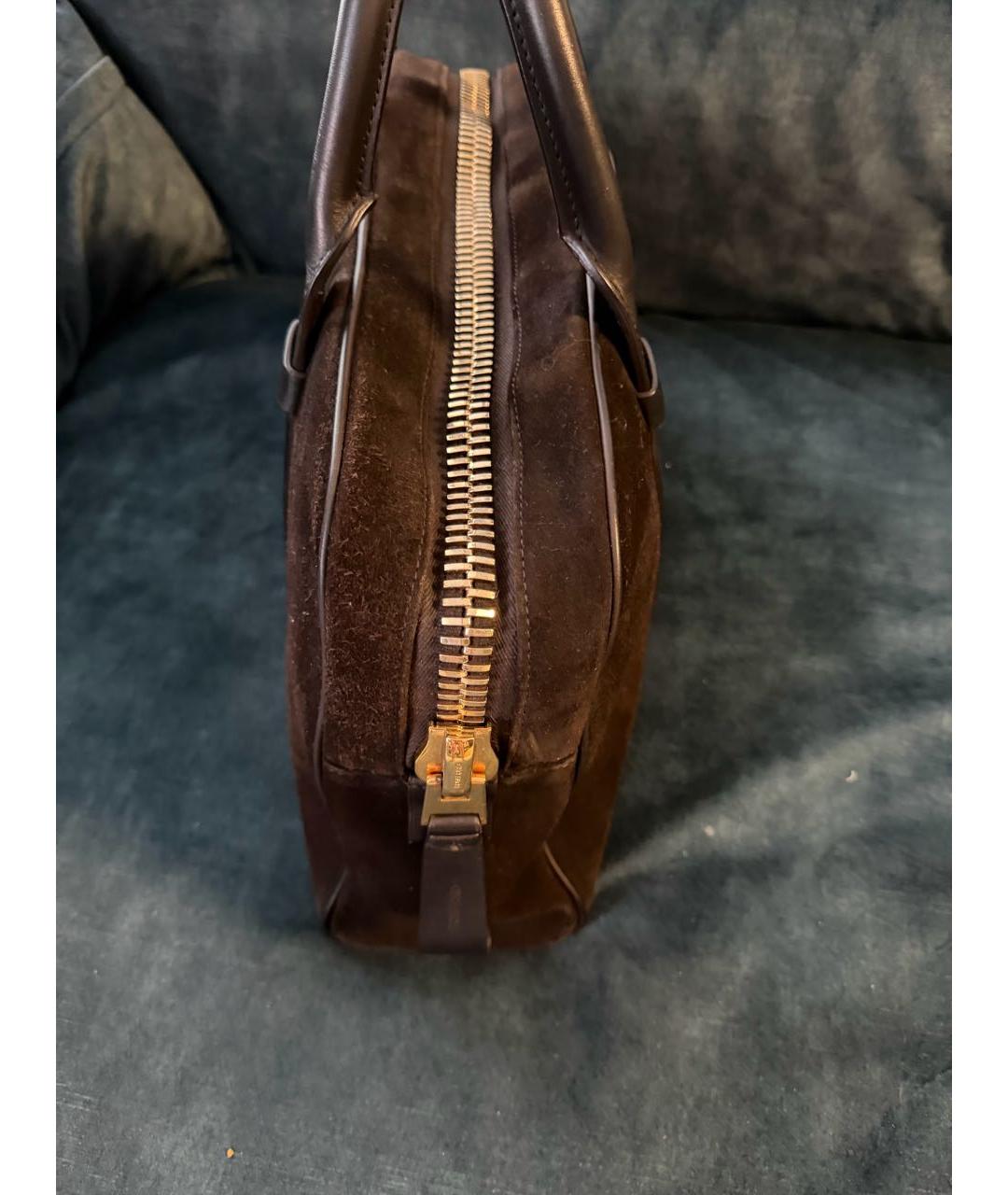 TOM FORD Коричневый замшевый портфель, фото 3