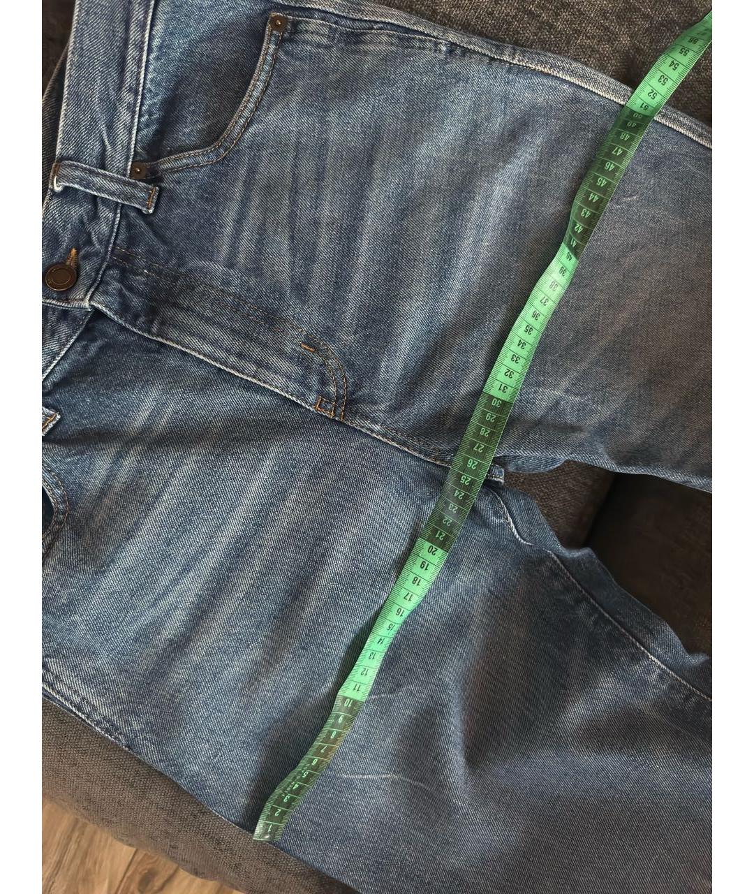 SAINT LAURENT Синие хлопковые прямые джинсы, фото 8