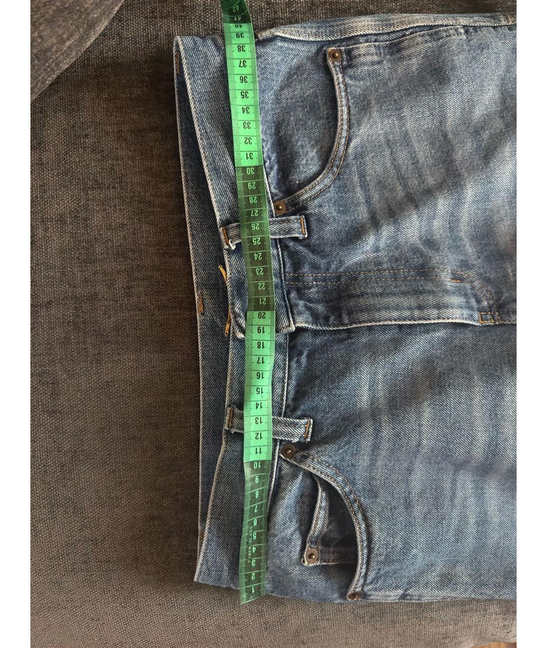 SAINT LAURENT Синие хлопковые прямые джинсы, фото 6