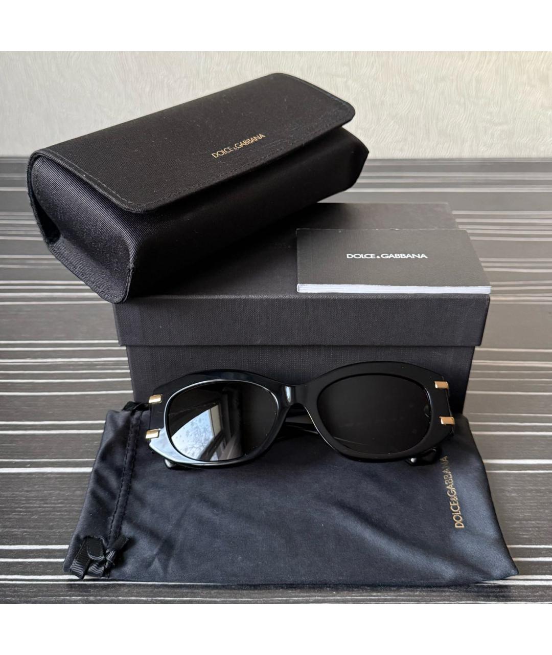 DOLCE&GABBANA Черные пластиковые солнцезащитные очки, фото 4