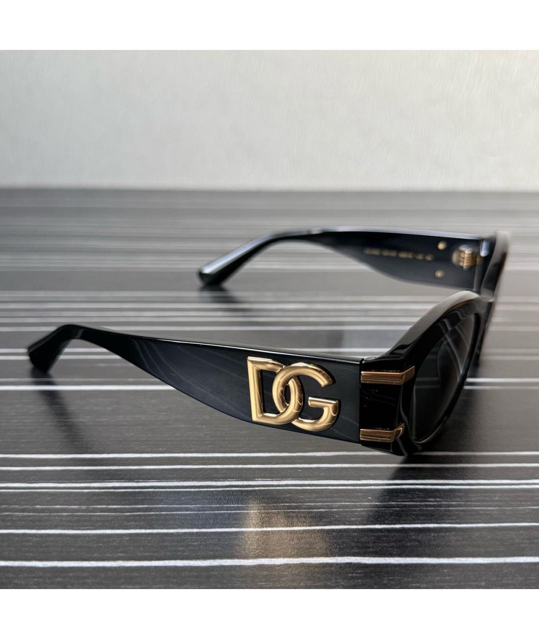 DOLCE&GABBANA Черные пластиковые солнцезащитные очки, фото 2