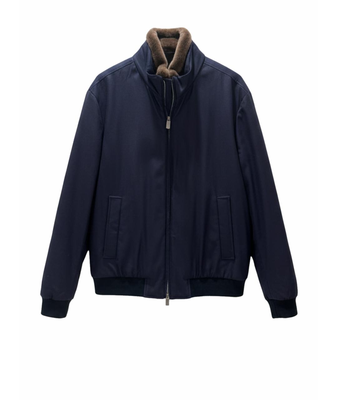 CANALI Темно-синяя шерстяная куртка, фото 1