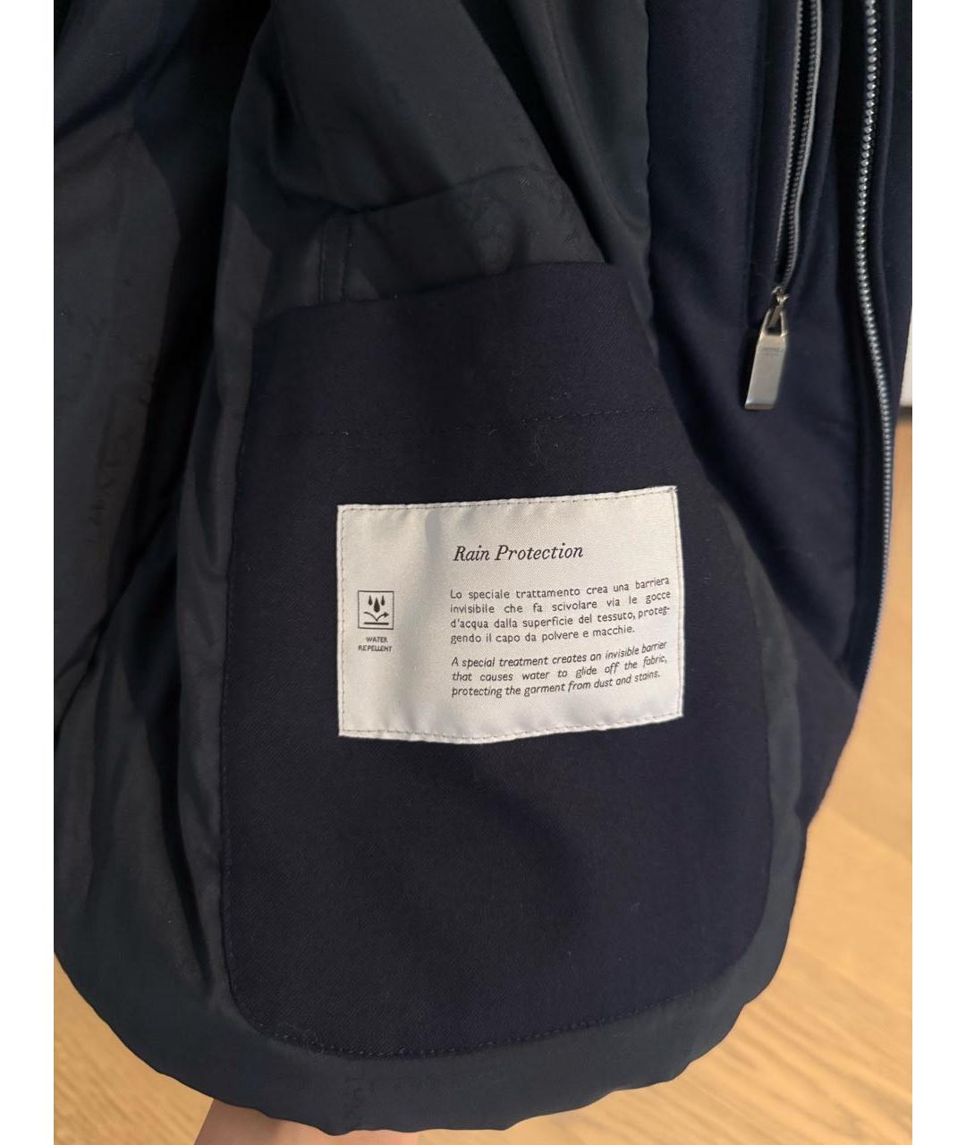 CANALI Темно-синяя шерстяная куртка, фото 4