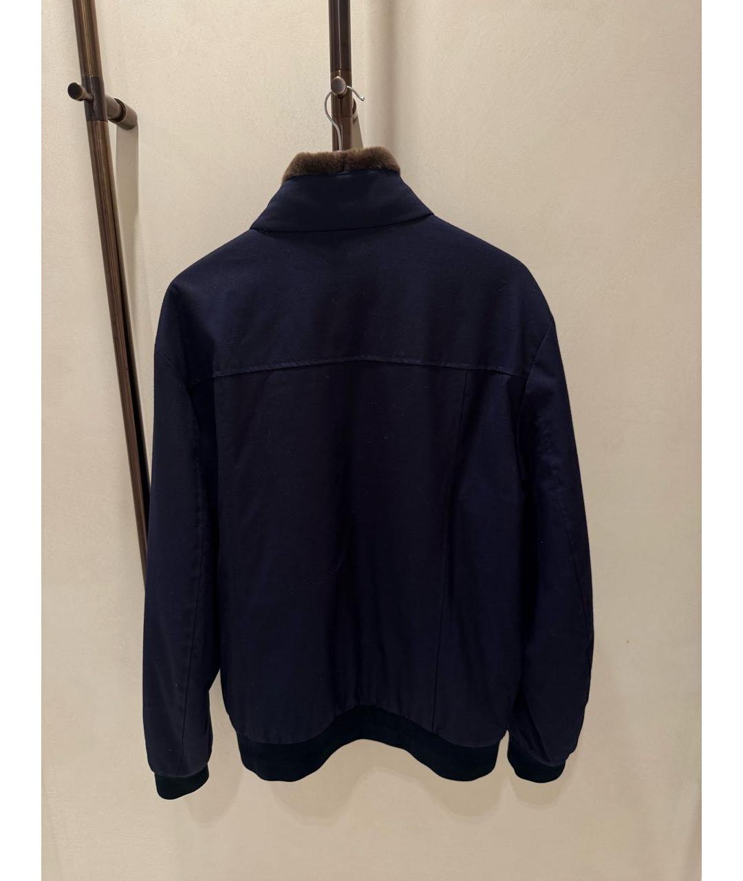 CANALI Темно-синяя шерстяная куртка, фото 2
