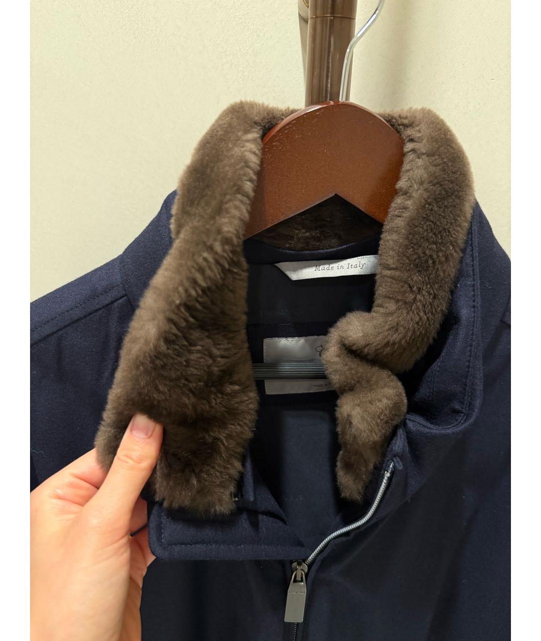 CANALI Темно-синяя шерстяная куртка, фото 3