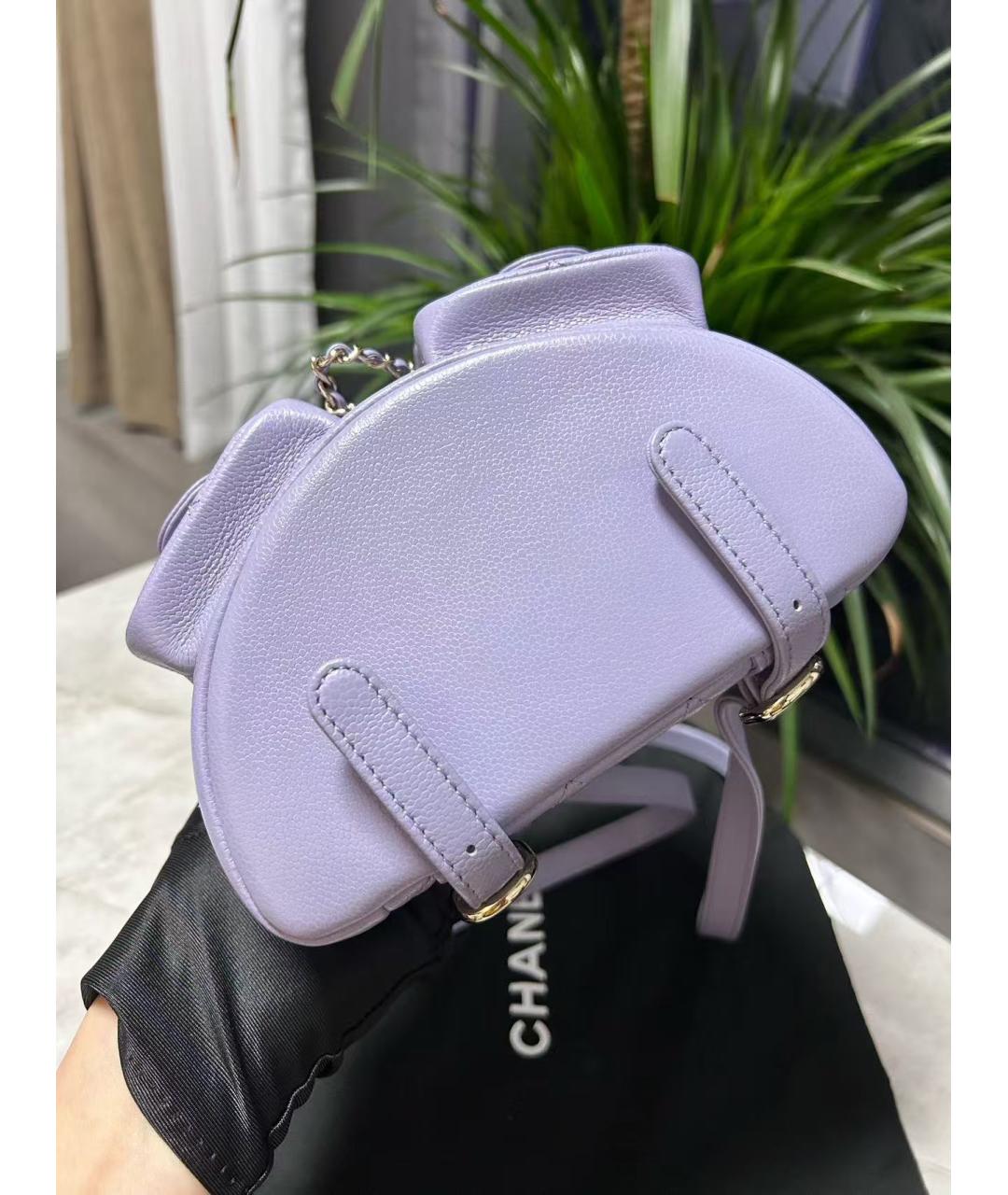 CHANEL Фиолетовый кожаный рюкзак, фото 7