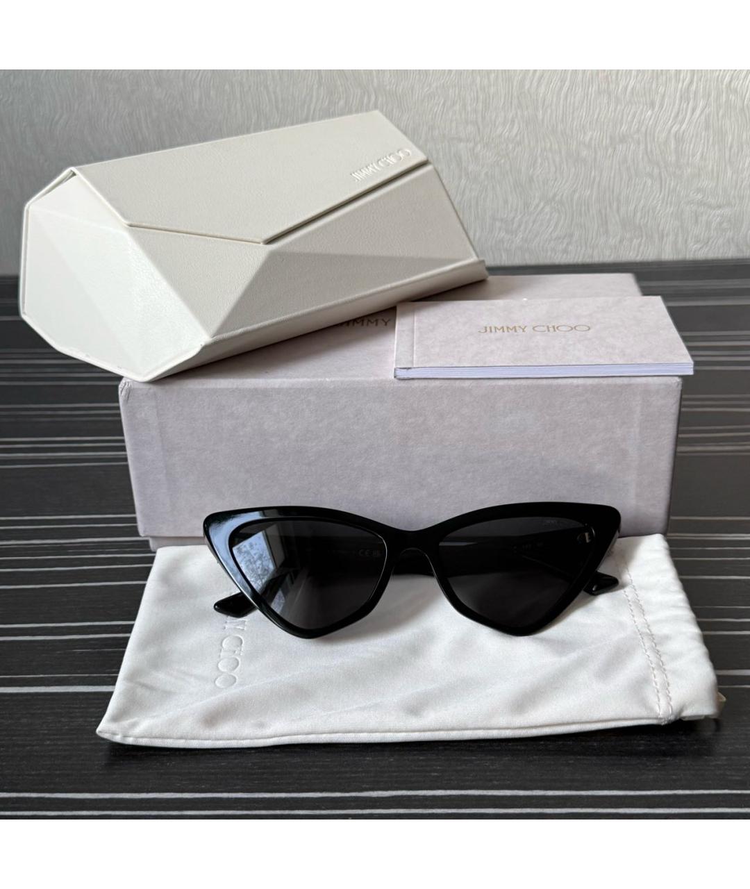 JIMMY CHOO Черные пластиковые солнцезащитные очки, фото 4