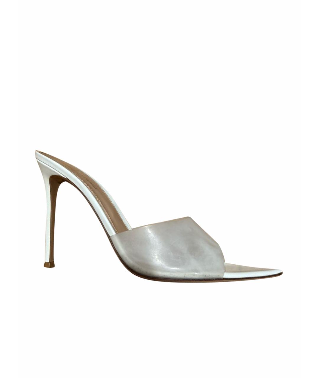 GIANVITO ROSSI Белые кожаные мюли, фото 1