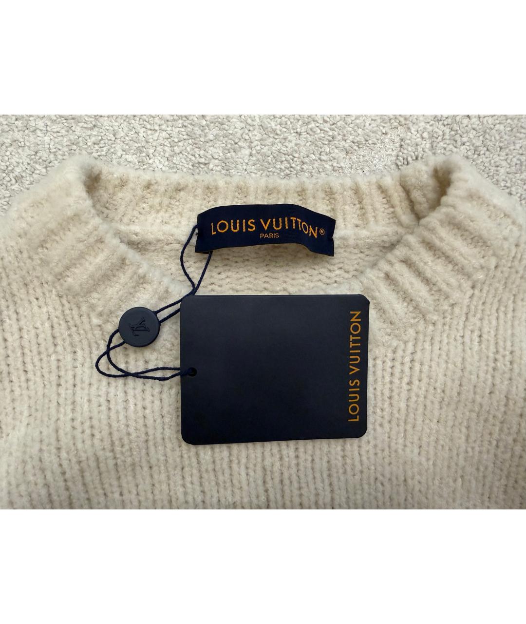 LOUIS VUITTON Белый шерстяной джемпер / свитер, фото 4