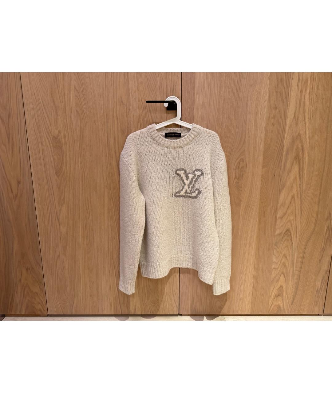 LOUIS VUITTON Белый шерстяной джемпер / свитер, фото 2
