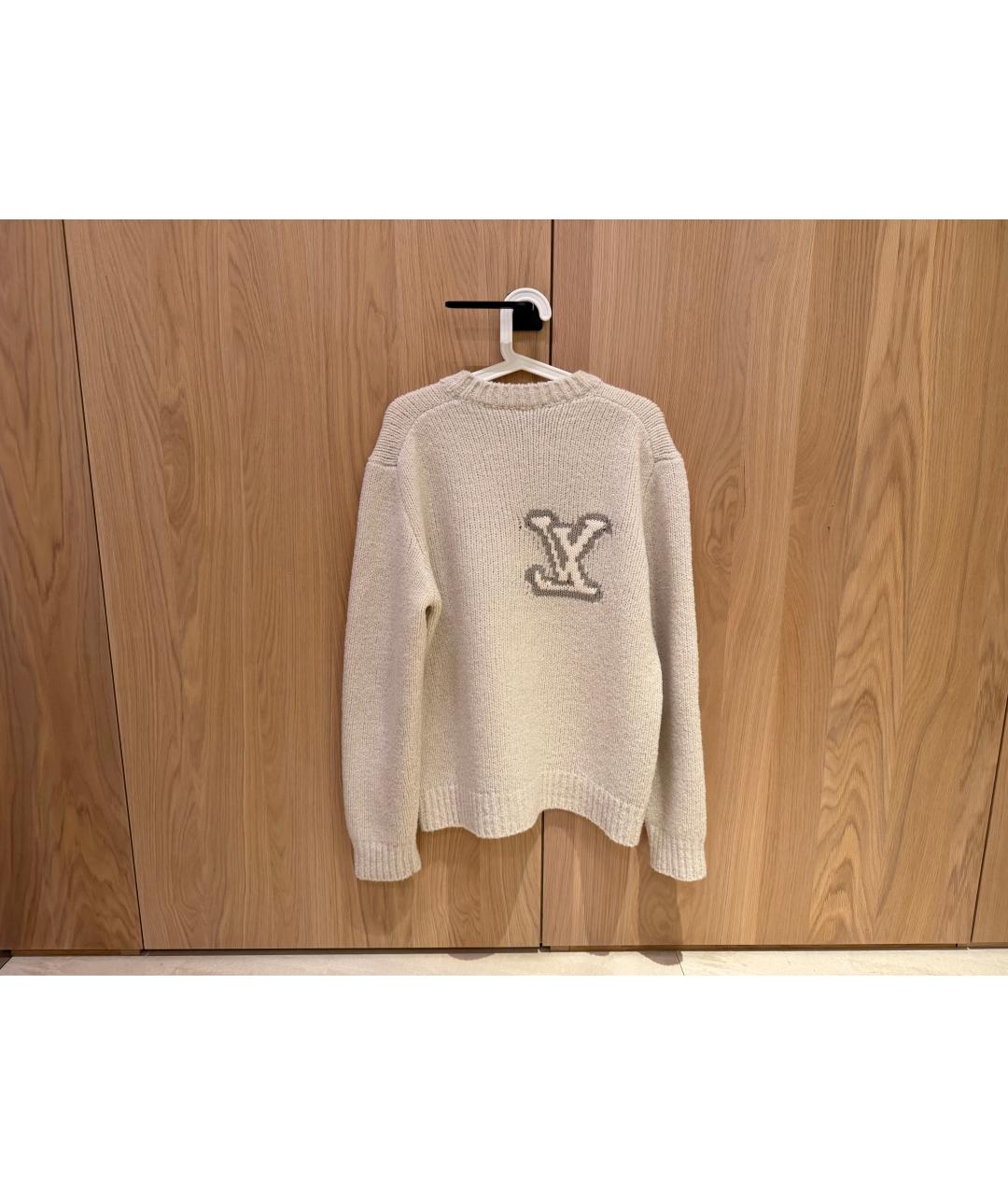 LOUIS VUITTON Белый шерстяной джемпер / свитер, фото 3
