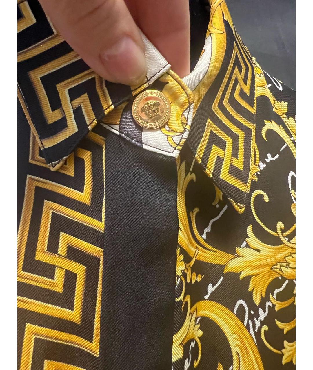 VERSACE Золотое шелковое повседневное платье, фото 4