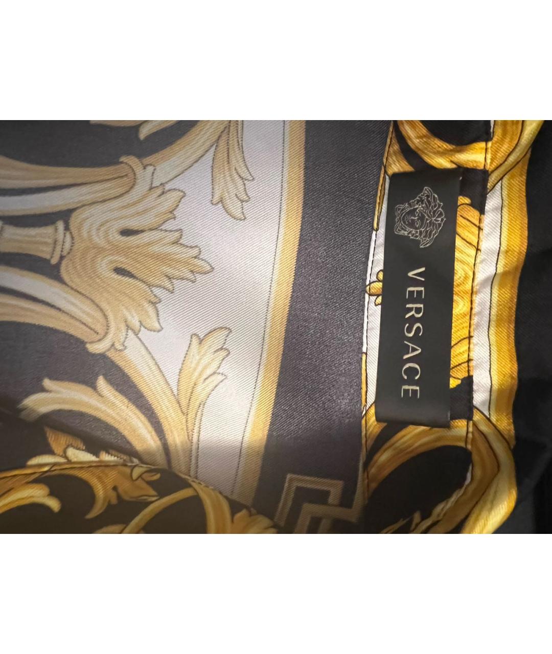 VERSACE Золотое шелковое повседневное платье, фото 7