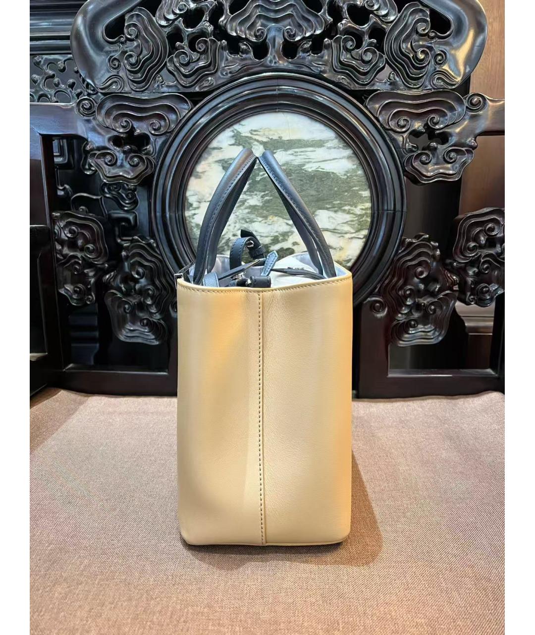 FENDI Бежевая кожаная сумка через плечо, фото 6