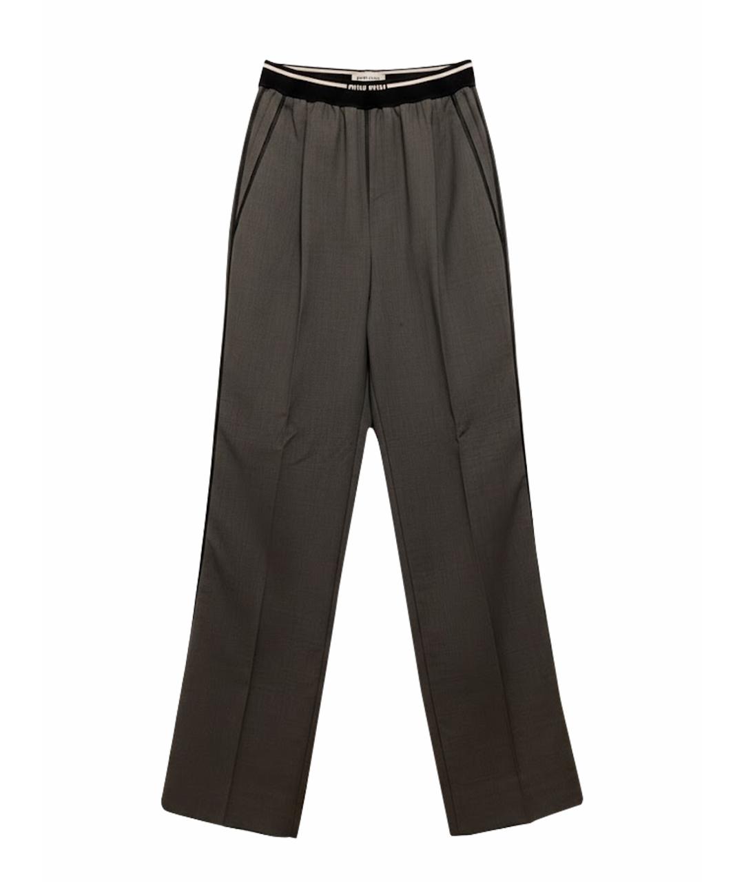 MIU MIU Антрацитовые прямые брюки, фото 1